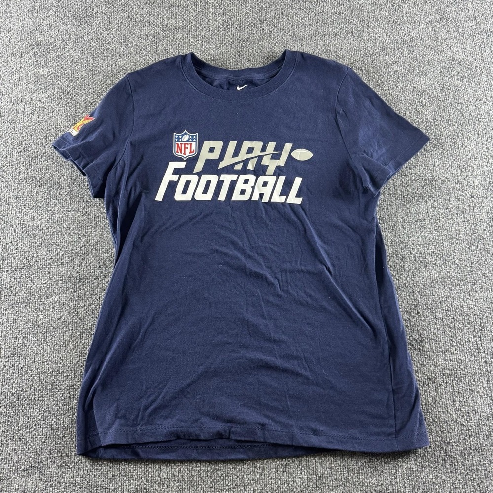 NFL Shirt Womens L Blue NFL Football Nike Play Football Super Bowl LIX Tee